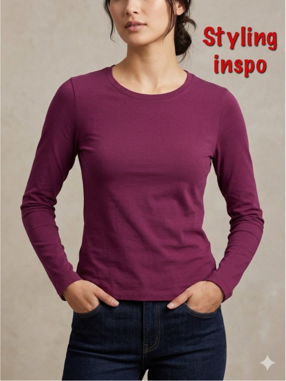 Uniqlo Supima Cotton Stretch Crew Neck Long Sleeve Tee